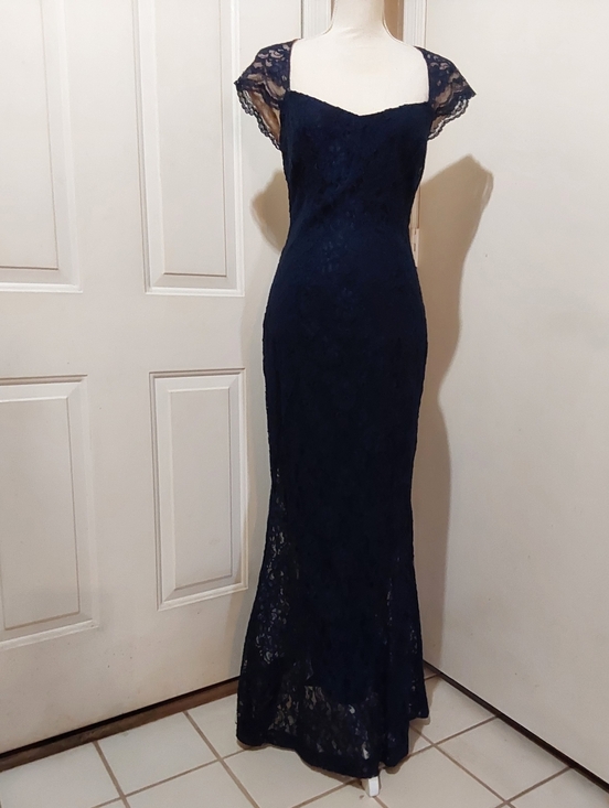 Ralph Lauren Dresses & Skirts - 🌺 Like New Ralph Lauren Navy Stretch Lace Maxi Gown/Dress